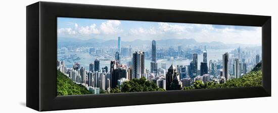 Elevated View of Skylines, Hong Kong, China-null-Framed Premier Image Canvas