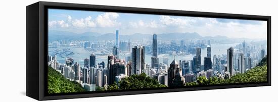 Elevated View of Skylines, Hong Kong, China-null-Framed Premier Image Canvas