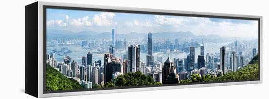 Elevated View of Skylines, Hong Kong, China-null-Framed Premier Image Canvas