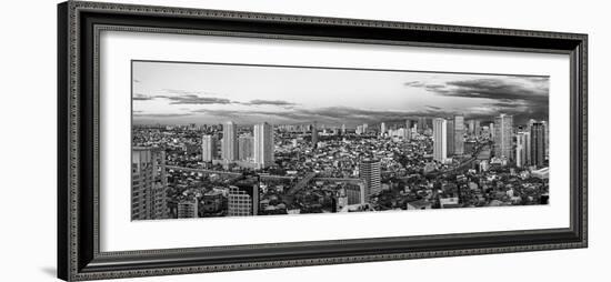 Elevated View of Skylines in a City, Makati, Metro Manila, Manila, Philippines-null-Framed Photographic Print