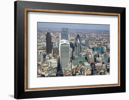 Elevated View of Skyscrapers in the City of London's Financial District, London, England, UK-Amanda Hall-Framed Photographic Print