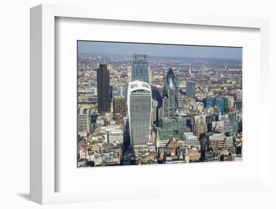 Elevated View of Skyscrapers in the City of London's Financial District, London, England, UK-Amanda Hall-Framed Photographic Print