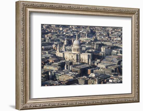 Elevated View of St. Paul's Cathedral and Surrounding Buildings, London, England, UK-Amanda Hall-Framed Photographic Print