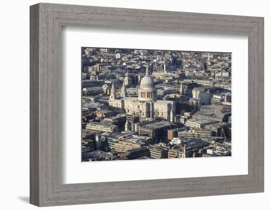 Elevated View of St. Paul's Cathedral and Surrounding Buildings, London, England, UK-Amanda Hall-Framed Photographic Print