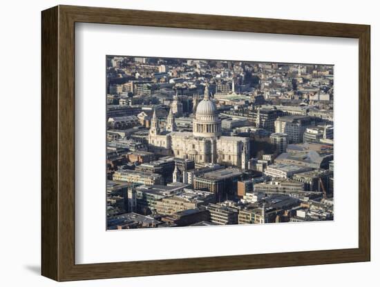 Elevated View of St. Paul's Cathedral and Surrounding Buildings, London, England, UK-Amanda Hall-Framed Photographic Print