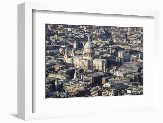 Elevated View of St. Paul's Cathedral and Surrounding Buildings, London, England, UK-Amanda Hall-Framed Photographic Print