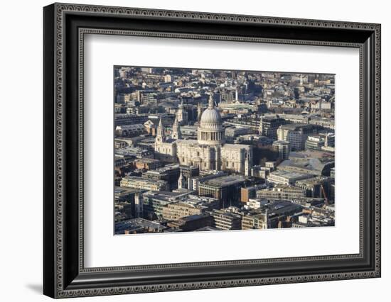 Elevated View of St. Paul's Cathedral and Surrounding Buildings, London, England, UK-Amanda Hall-Framed Photographic Print