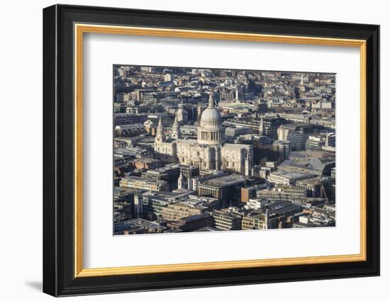 Elevated View of St. Paul's Cathedral and Surrounding Buildings, London, England, UK-Amanda Hall-Framed Photographic Print