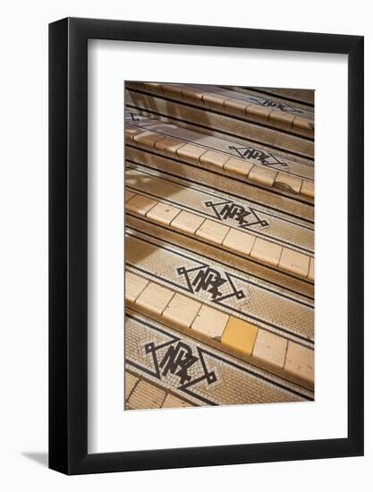 Elevated view of stairs, Dunedin Railway Station, Dunedin, Otago, South Island, New Zealand-null-Framed Photographic Print