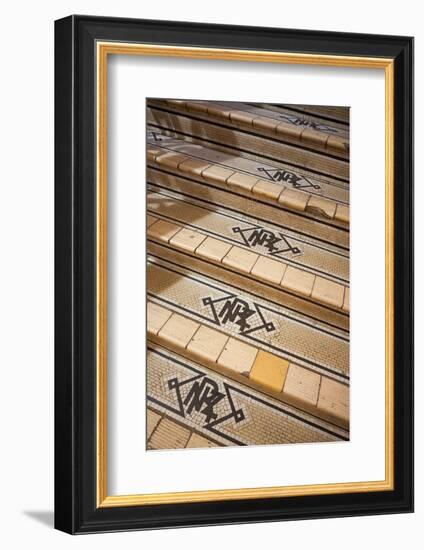 Elevated view of stairs, Dunedin Railway Station, Dunedin, Otago, South Island, New Zealand-null-Framed Photographic Print