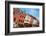 Elevated View of storefronts on Market Street, Portsmouth, New Hampshire, Main Street USA-null-Framed Photographic Print