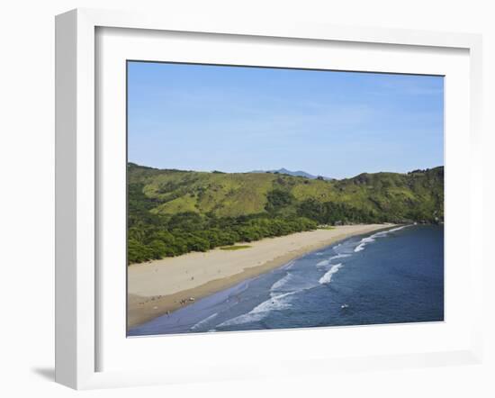 Elevated view of the beach in Bonete, Ilhabela Island, State of Sao Paulo, Brazil, South America-Karol Kozlowski-Framed Photographic Print