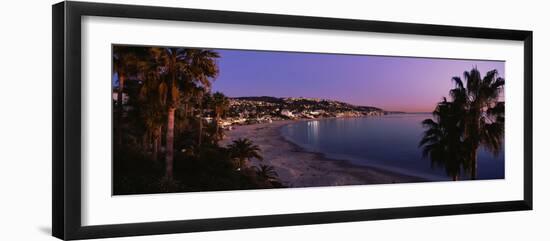 Elevated view of the beach, Laguna Beach, Orange County, California, USA-null-Framed Photographic Print