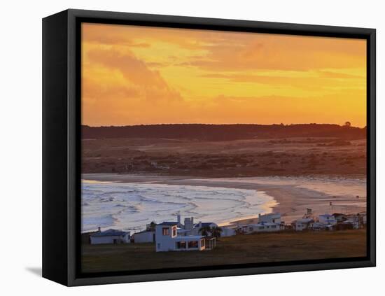 Elevated view of the Cabo Polonio at sunset, Rocha Department, Uruguay, South America-Karol Kozlowski-Framed Premier Image Canvas