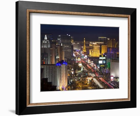 Elevated View of the Hotels and Casinos Along the Strip at Dusk, Las Vegas, Nevada, USA-Gavin Hellier-Framed Photographic Print