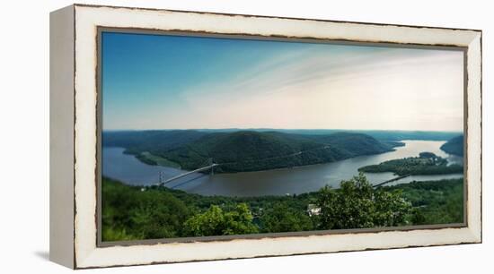 Elevated View of the Hudson River from Bear Mountain, Bear Mountain State Park-null-Framed Premier Image Canvas