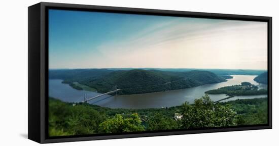 Elevated View of the Hudson River from Bear Mountain, Bear Mountain State Park-null-Framed Premier Image Canvas