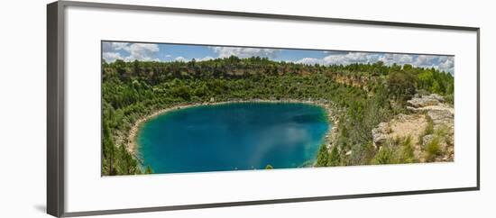 Elevated view of the lagoon, Lagunas de Canada del Hoyo, Serrania de Cuenca, Cuenca, Castilla-La...-null-Framed Photographic Print