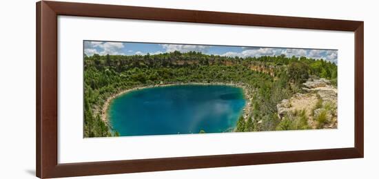 Elevated view of the lagoon, Lagunas de Canada del Hoyo, Serrania de Cuenca, Cuenca, Castilla-La...-null-Framed Photographic Print