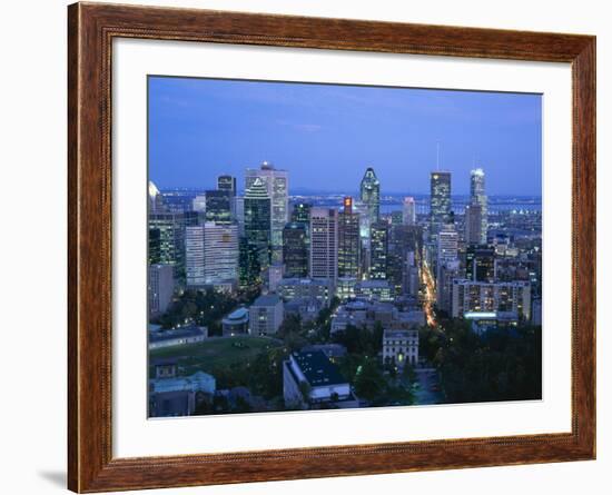 Elevated View of the Montreal City Skyline, Montreal, Quebec, Canada, North America-Gavin Hellier-Framed Photographic Print