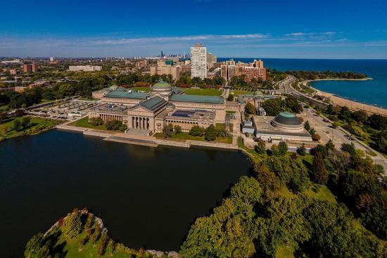 elevated view of the museum of science and industry chicago