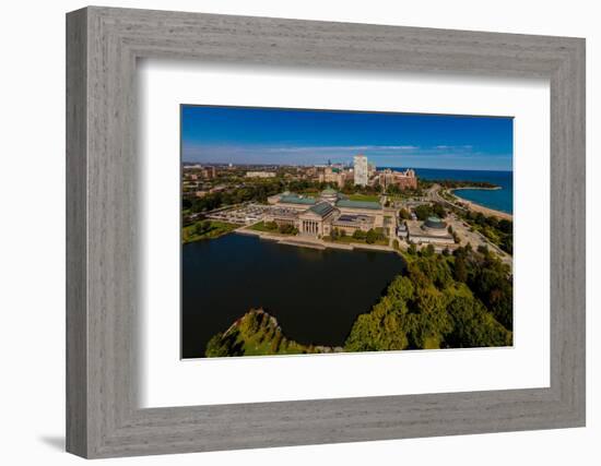 Elevated view of the Museum of Science and Industry, Chicago, Illinois, USA-null-Framed Photographic Print