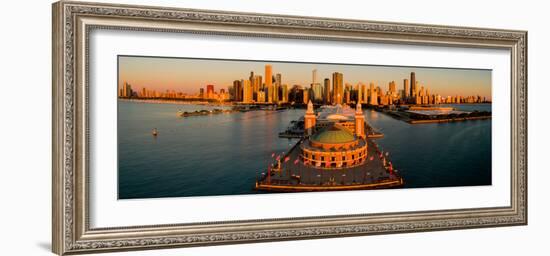 Elevated view of the Navy Pier, Chicago, Illinois, USA-null-Framed Photographic Print