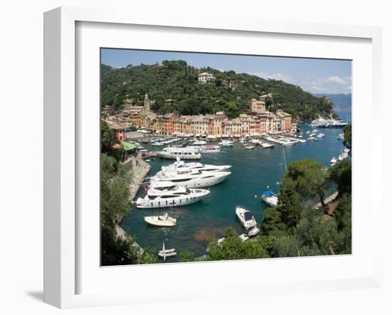 Elevated view of the Portofino, Liguria, Italy-null-Framed Photographic Print