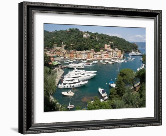 Elevated view of the Portofino, Liguria, Italy-null-Framed Photographic Print