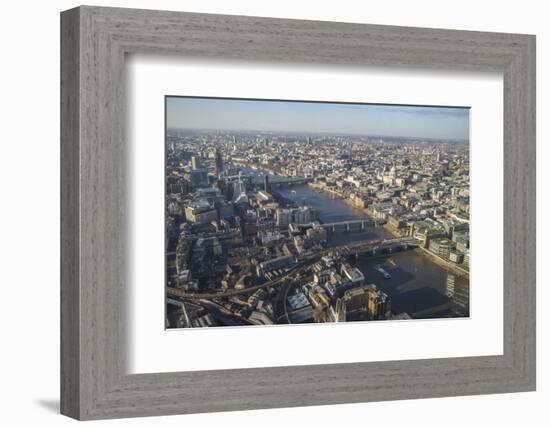 Elevated View of the River Thames and London Skyline Looking West, London, England, UK-Amanda Hall-Framed Photographic Print