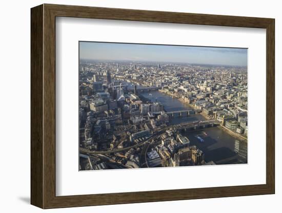 Elevated View of the River Thames and London Skyline Looking West, London, England, UK-Amanda Hall-Framed Photographic Print