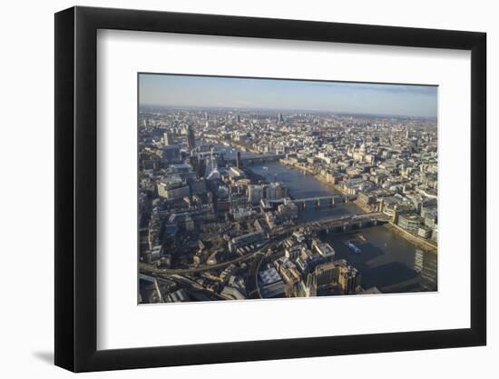 Elevated View of the River Thames and London Skyline Looking West, London, England, UK-Amanda Hall-Framed Photographic Print