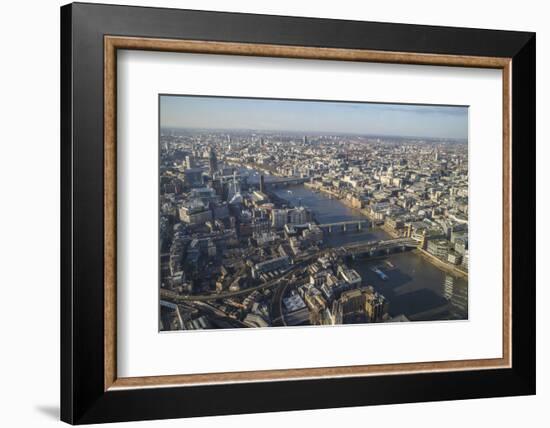 Elevated View of the River Thames and London Skyline Looking West, London, England, UK-Amanda Hall-Framed Photographic Print