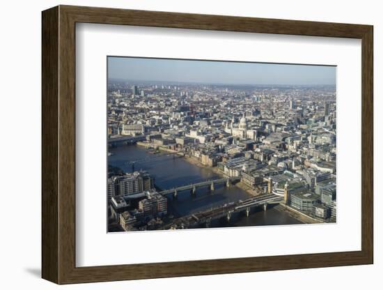 Elevated View of the River Thames and London Skyline Looking West, London, England, UK-Amanda Hall-Framed Photographic Print