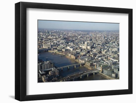 Elevated View of the River Thames and London Skyline Looking West, London, England, UK-Amanda Hall-Framed Photographic Print