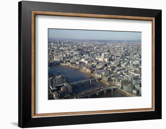 Elevated View of the River Thames and London Skyline Looking West, London, England, UK-Amanda Hall-Framed Photographic Print