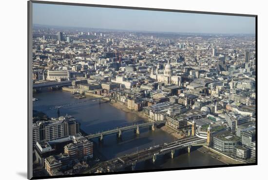 Elevated View of the River Thames and London Skyline Looking West, London, England, UK-Amanda Hall-Mounted Photographic Print