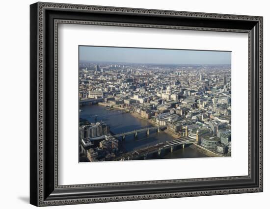 Elevated View of the River Thames and London Skyline Looking West, London, England, UK-Amanda Hall-Framed Photographic Print