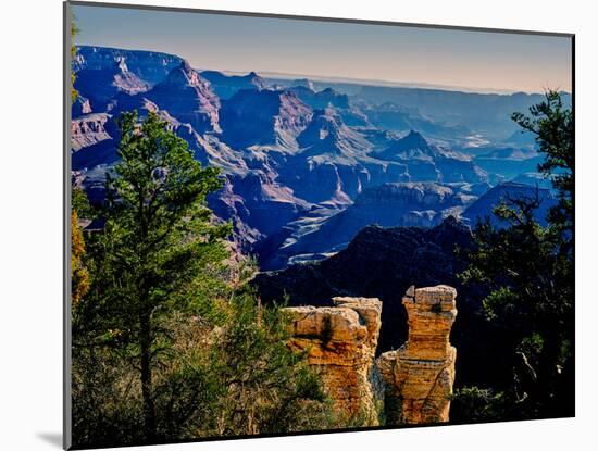 Elevated view of the rock formations in a canyon, Grandview Point, East Rim Drive, South Rim, Gr...-null-Mounted Photographic Print