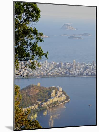 Elevated view of the Rodrigo de Freitas Lagoon, Corcovado, Rio de Janeiro, Brazil, South America-Karol Kozlowski-Mounted Photographic Print