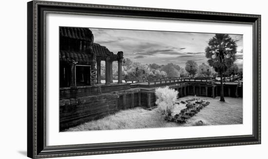 Elevated view of the south west corner of Angkor Wat, Siem Reap, Cambodia-Panoramic Images-Framed Photographic Print