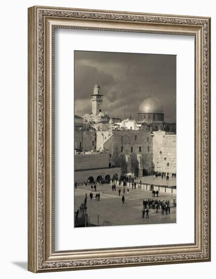 Elevated view of the Western Wall Plaza, Jewish Quarter, Old City, Jerusalem, Israel-null-Framed Photographic Print