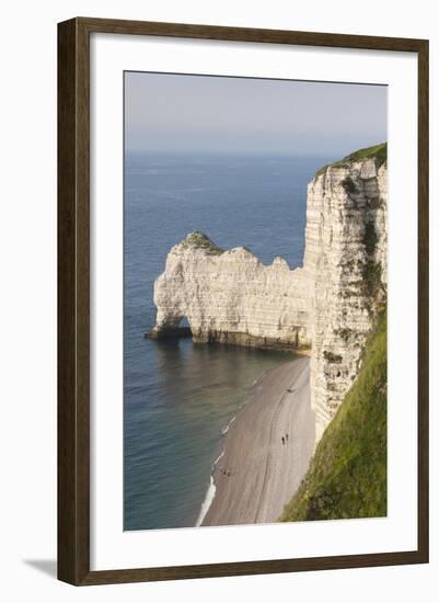 Elevated View of Town Beach, Etretat, Normandy, France-Walter Bibikow-Framed Photographic Print