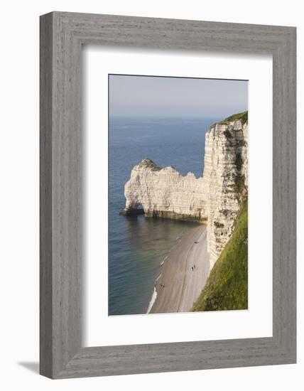 Elevated View of Town Beach, Etretat, Normandy, France-Walter Bibikow-Framed Photographic Print