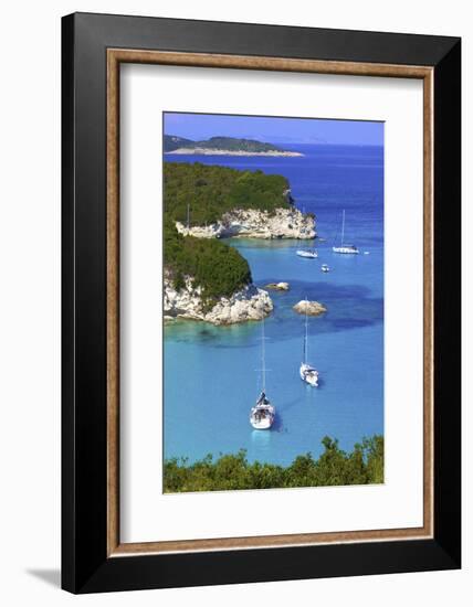 Elevated View of Voutoumi Bay, Antipaxos, the Ionian Islands, Greek Islands, Greece, Europe-Neil Farrin-Framed Photographic Print