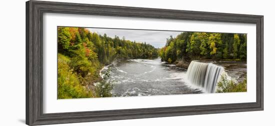 Elevated View of Waterfall, Tahquamenon Falls, Tahquamenon Falls State Park, Chippewa County-null-Framed Photographic Print