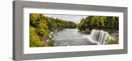 Elevated View of Waterfall, Tahquamenon Falls, Tahquamenon Falls State Park, Chippewa County-null-Framed Photographic Print