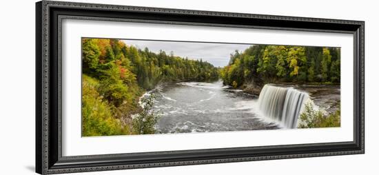 Elevated View of Waterfall, Tahquamenon Falls, Tahquamenon Falls State Park, Chippewa County-null-Framed Photographic Print