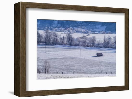 Elevated view of winter landscape, Oblarn, Styria, Austria-Panoramic Images-Framed Photographic Print