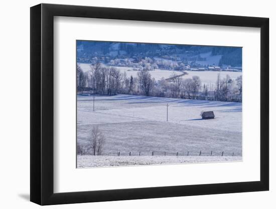 Elevated view of winter landscape, Oblarn, Styria, Austria-Panoramic Images-Framed Photographic Print